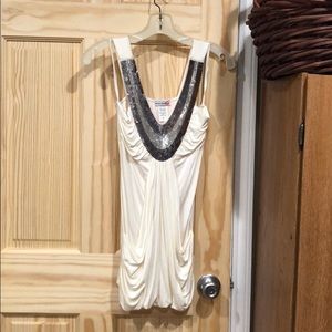 Long Body Central Tank top with sequins